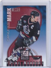 1997 1997-98 DONRUSS ELITE MARK MESSIER PRIME NUMBERS 224/295 PRINT RUN 95 3a