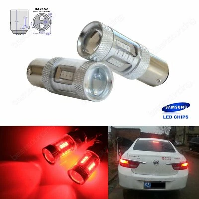 2 Ampoules BAZ15d P21/4W  15W Rouge LED Stop Tige LED Frein Feu arrière - Photo 1/4