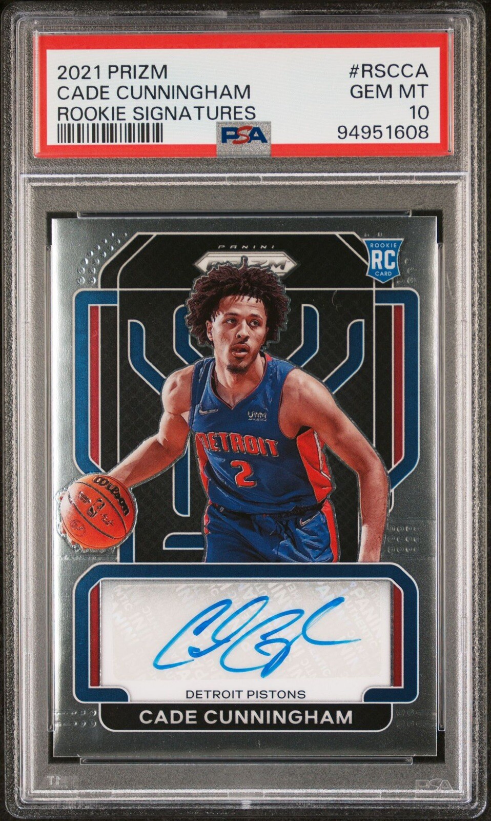 Cade Cunningham Autographed Signed 2021-22 Panini Prizm Signatures 