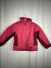 REI Kids Large 12/14 Pink Red Ski Jacket Hooded Reflective Pink Red