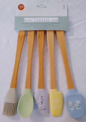 Core Kitchen Bamboo & Silicone Mini Utensil Set 5 Pieces NEW  #22820