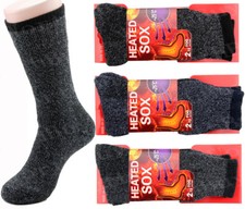 Lot 6 Pairs Men Heated Sox Winter Warm Thermal Boots Heavy Duty Socks Size 10-13