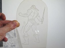 vtg 1960s 70s Tattoo Flash acetate stencil Barbarian signed REP1