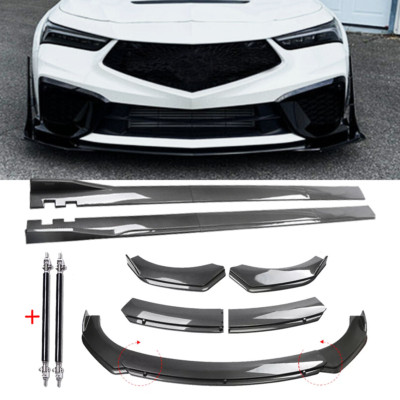 For Acura Integra Front Lip Chin Bumper Spoiler Carbon Fiber Side Skirt Body Kit