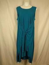 Lane Bryant Teal Tie Waist Sleeveless Dress Plus Size 26/28 New
