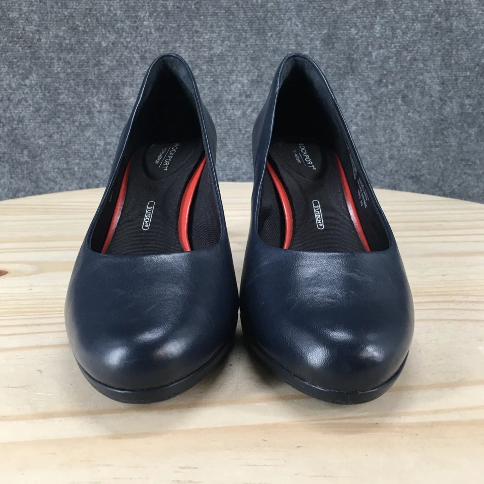 Zapatos de salón Rockport para mujer 7 M sin cordones de cuero azul tacón informal punta almendra Foto 4 de 4