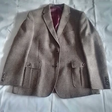 MARKS & SPENCER Men's Brown Tweed Blazer MOON Fabric Single Breasted Size 46R