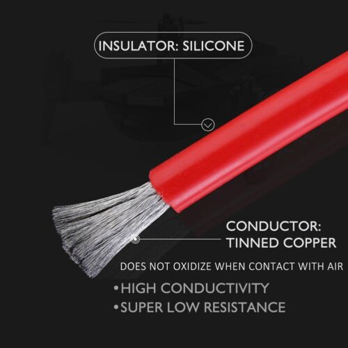 3ft-200ft 10 AWG 10 Gauge Silicone Wire Red Black Flexible Electrical Bare Wire - Picture 4 of 9