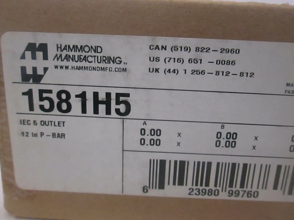 Hammond Manufacturing Power Strip, 1581H5, New - Image 2 of 2