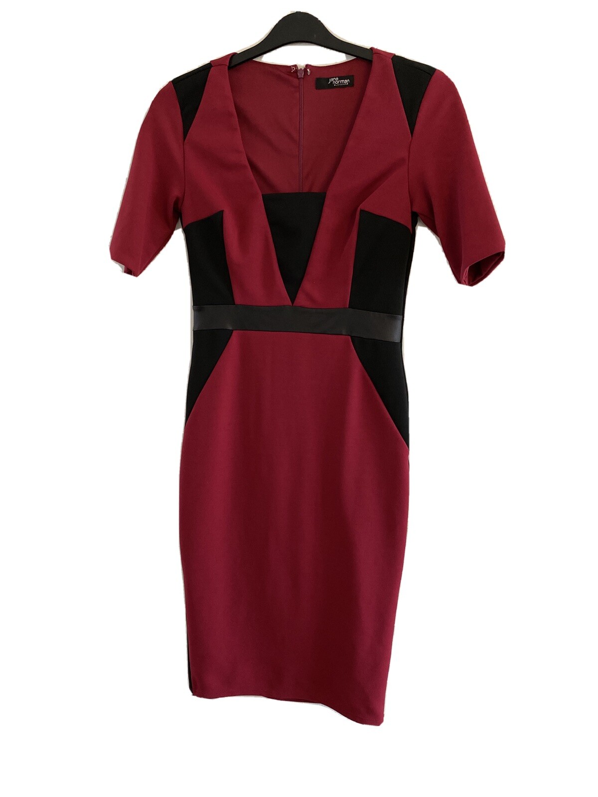 Jane Norman Panel Dress Raspberry Pink Black Size 12 … Gem