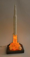 3D Printed Saturn V Rocket Lamp with 16" Height White PLA Color Made In USA