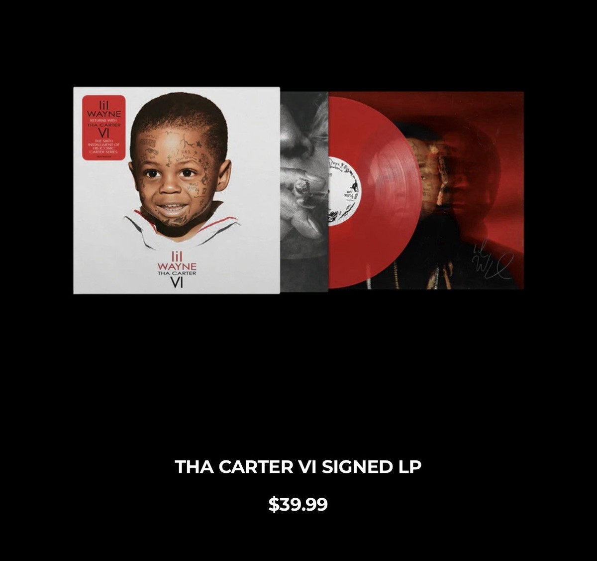 Lil Wayne Tha Carter VI Signed Autographed RED LIMITED LP Vinyl