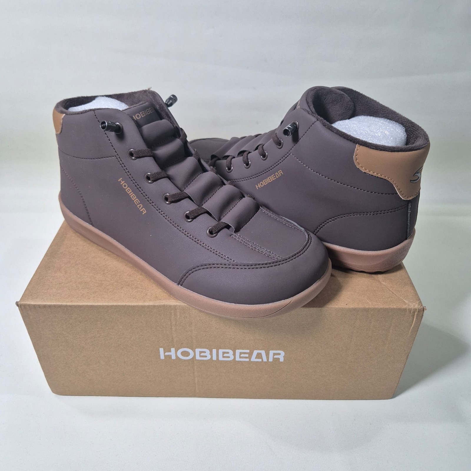 Botas de invierno Hobibear abeto descalzas - marrón - nuevas en caja uk9 eu43 us10 puntera ancha