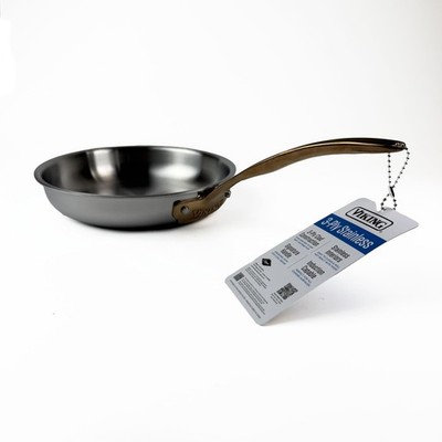 8 Inch Fry Pan with Copper Handle   3-Ply Stainless Steel and Aluminum Core  ...