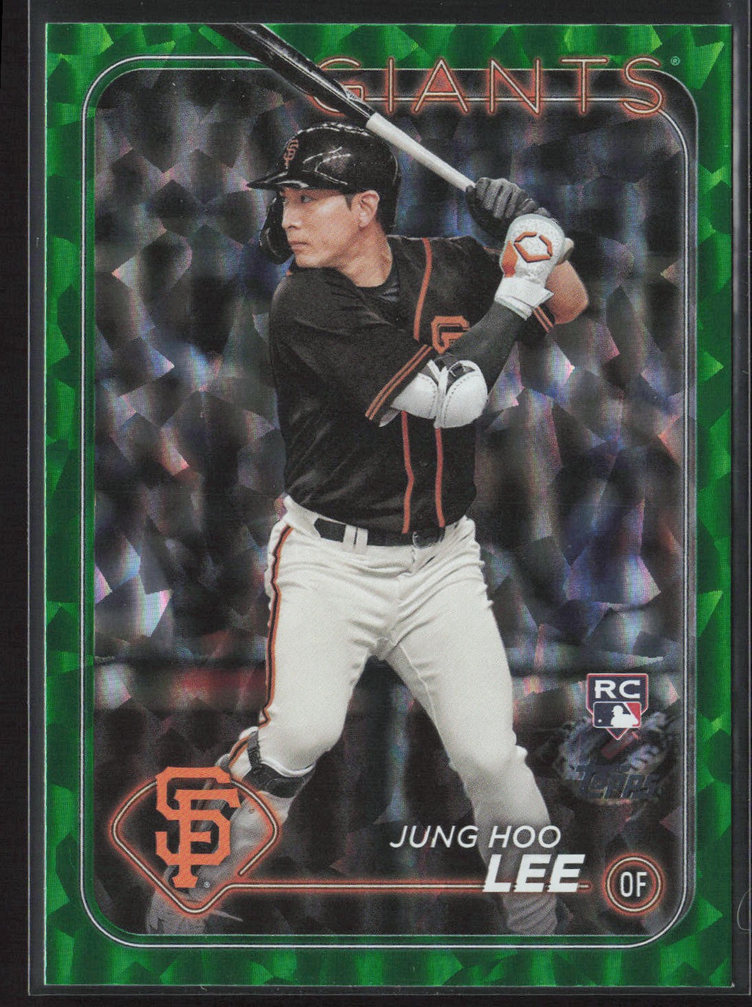 2024 Topps #691 Jung Hoo Lee Green Crackle Foil #/499 Rookie RC