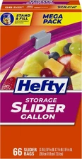 Food Bag Hefty Slider Storage Bags Gallon Size 66 Count. Free Shipping
