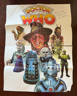 Doctor Who Fourth Doctor Tom Baker Signed Poster Science Fiction Franchise