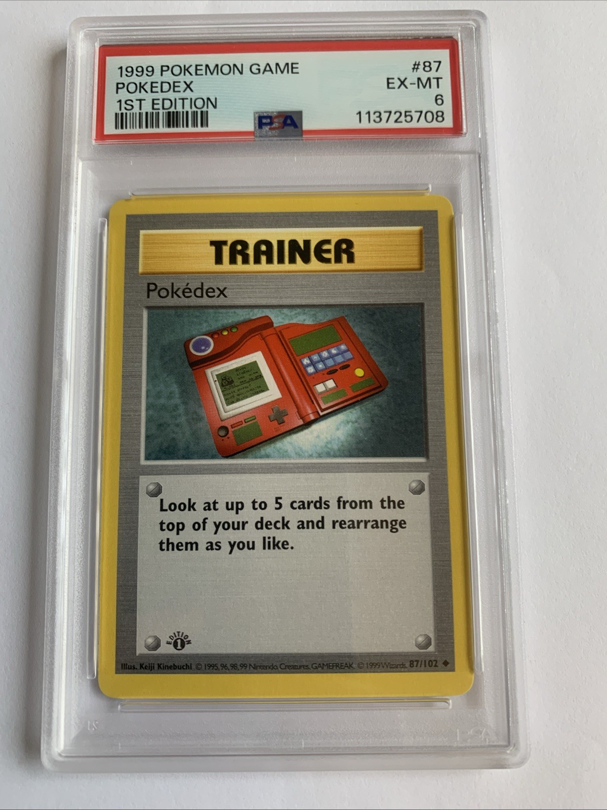 1999 POKEMON GAME 1ST ED #87 POKEDEX PSA 6
