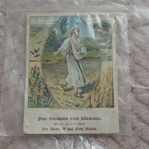 Providence Lith. Co. Holy Card Das Gleichnis vom Sämann Matt. 13:18-23
