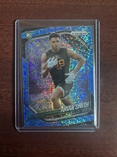 2025 Panini Prizm #391 Arian Smith Blue Sparkle Prizm RC /96 New York Jets