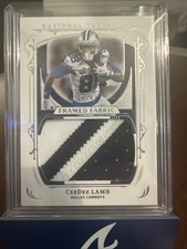2025 National Treasures Ceedee Lamb Framed Fabric Patch /49 Dallas Cowboys