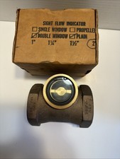 2" Bronze Sight Flow Indicator Double Window Plain 125 PSI FNPT New Surplus