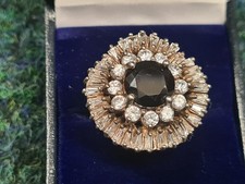 Quality vintage 925 Sterling Silver Large Cluster Ring • Size - Q      16grams