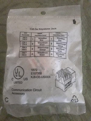 C UL US LISTED KJ8 CAT. 6 Keystone JACK [1R72] E157358 NEW SEALED 
