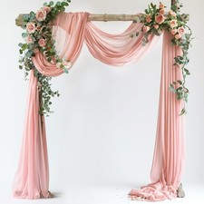 Wedding Arch Draping Fabric 1 Panel 28.7" x 20FT Blush Sheer Chiffon Backdr