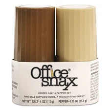 Office Snax Condiment Set 4oz Salt 1.5oz Pepper Two-Shaker Set 00057