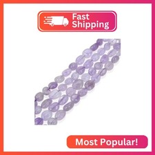 Adabele 15 Inch Natural Purple Lavender Jade Irregular Oval Pebble Gemstone Bead