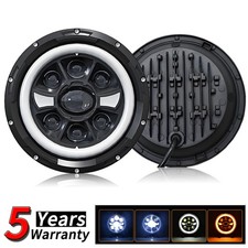 For Jeep Wrangler Jk 2007-2018 7inch Round Led Headlights High Low Beam W Drl