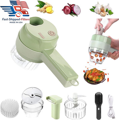 4 in 1 Handheld Electric Vegetable Cutter Set, Multifunctional Mini Electric Gri