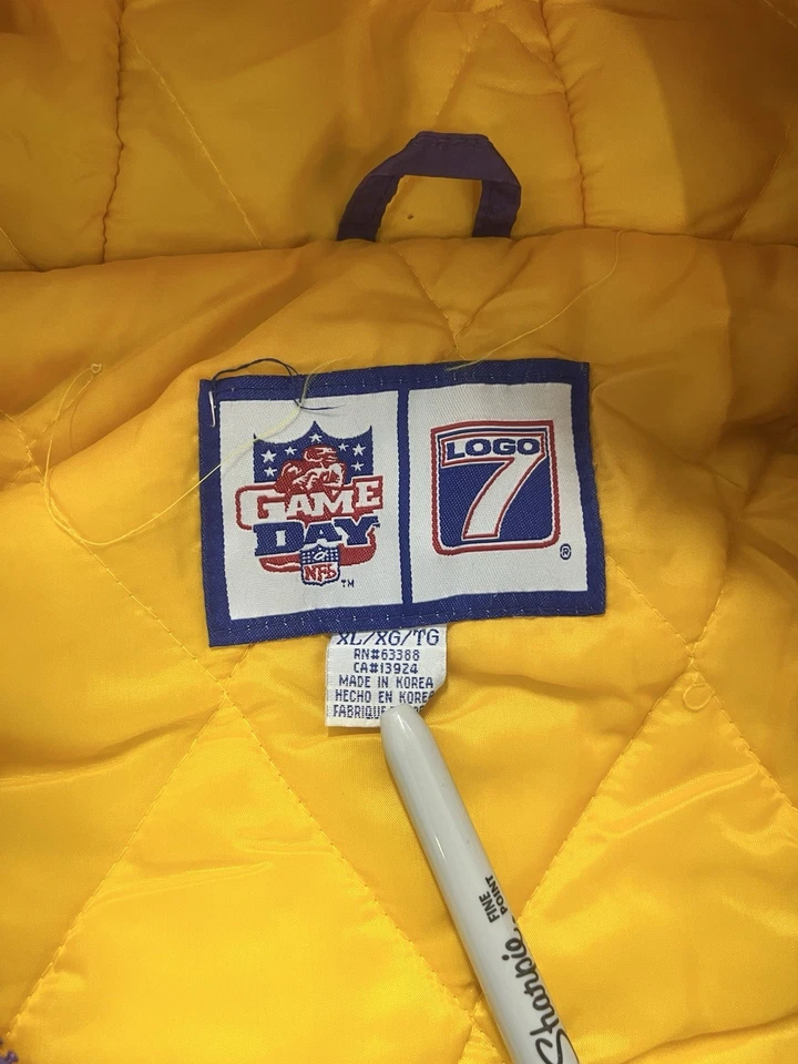 Vintage Logo 7 Minnesota Vikings Winter Jacket Size X Large - Image 3 of 3