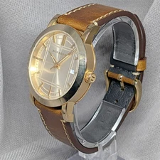 BU1393 Burberry Heritage Unisex Gold Plated watch with new leather band