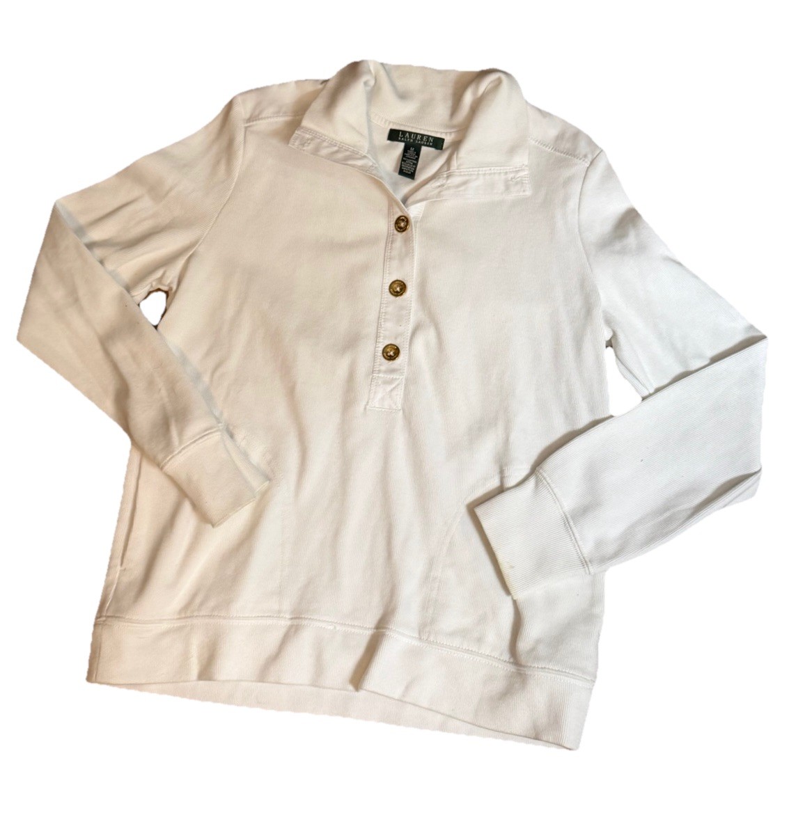 Ralph Lauren White Womens Basic Pullover Collared… - image 1