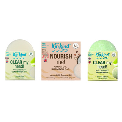 Kinkind mehrere Produkte, darunter Shampoos und Conditioner. Aussuchen. Neu.