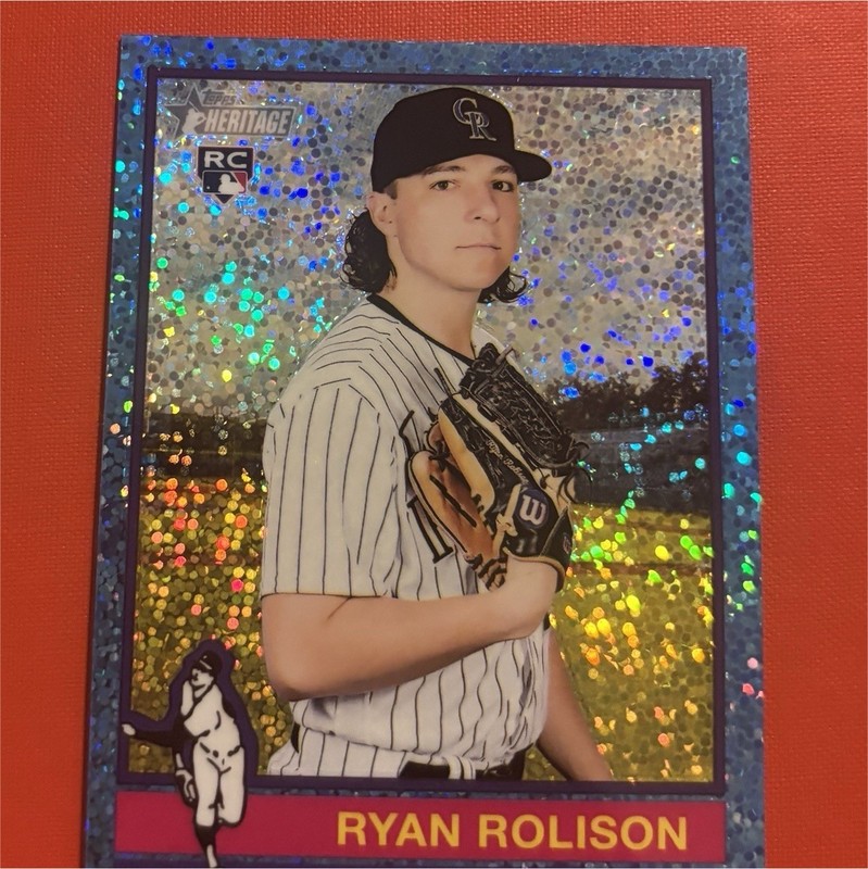 Topps Heritage High Number Ryan Rolison Blue Sparkle RC #681 Rockies