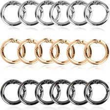 18X Moschettoni per Borse, Anelli per Portachiavi, Scatto Molla Rotonda, Fibbia 