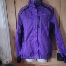 Muddyfox Purple & Black Lightweight Ladies Cycling Jacket Running Coat Size 14