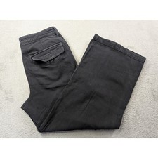 American Eagle High Rise Baggy Wide Leg Cargo Jeans Black Size 10 Short Stretch