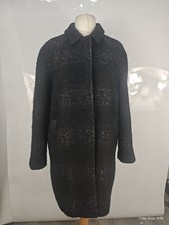 John Lewis Weekend Women's Black Wool Blend Overcoat Long Coat Size 10 UK