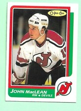 (1) JOHN MACLEAN  1986-87 O-PEE-CHEE # 37 DEVILS ROOKIE VG  CARD (M8916). rookie card picture