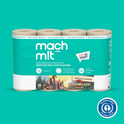 machm!t Küchenrolle Woodwalker Edition mit Gewinnspiel - 32 Rollen á 128 Blatt
