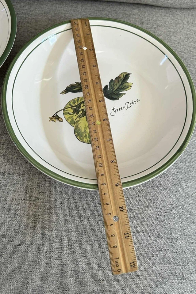 Par de tazones de sopa/pasta Williams Sonoma Heirloom - cebra verde Foto 4 de 4