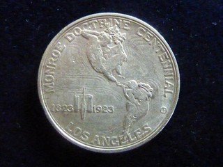 1/2 Dollar 1923 S Monroe Doctrine Centenntial Silber ! vz !! RR !!