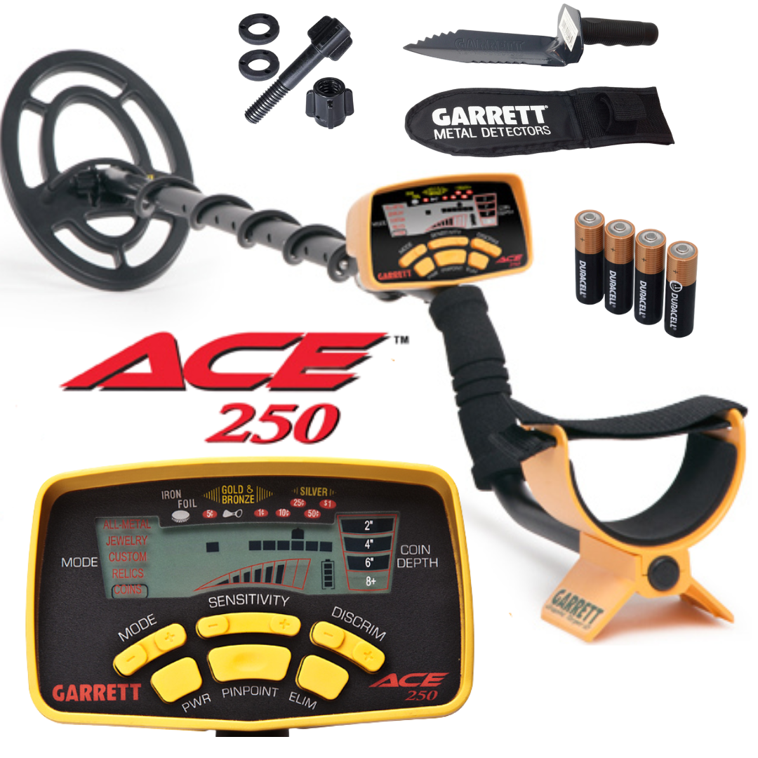 Garrett Ace 250 Metal Detector + Waterproof Coil + Edge Digger | eBay