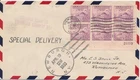 #727 Washingtons Headquarters Newburgh NY FDC PB of 6 Special Delivery dual canc