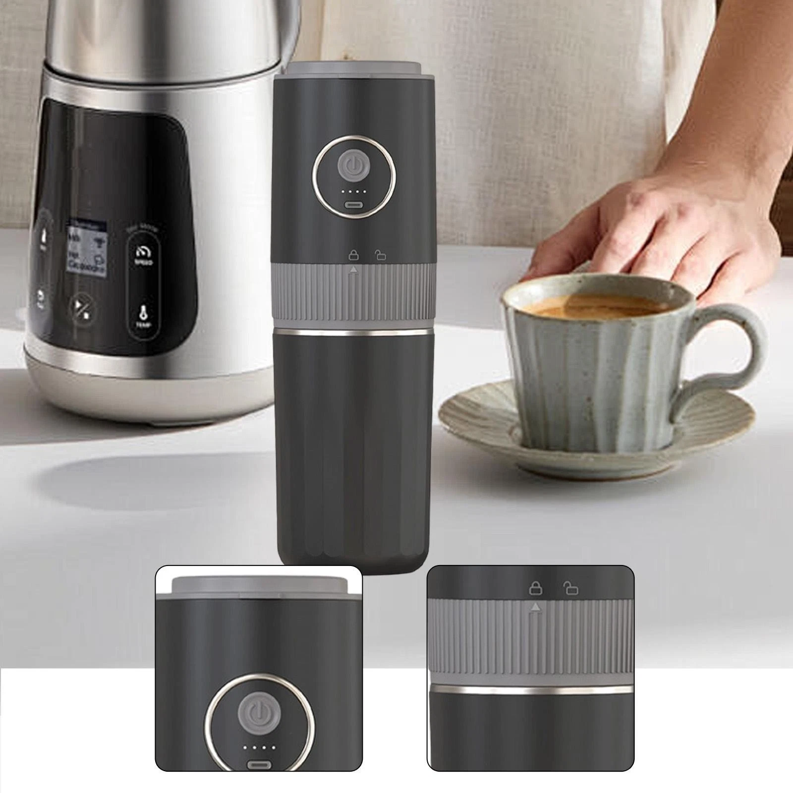 Portable Coffee Maker Electric Coffee Grinder for Fishing Outdoor Camping