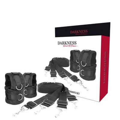 Darkness Luxury Bed Restraints - Bettkonstruktion mit Armbändern und Fußkettchen
